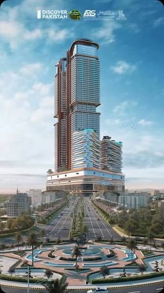 Burj Quaid official project poster with ABS Developers and DHA City Karachi branding